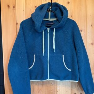 United By Blue Sky Blue Cropped Fleece Jacket